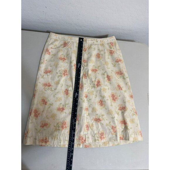 NWT J. Jill Watercolor Floral Skirt Sz 12 Pastel Knee Length - Picture 7 of 8
